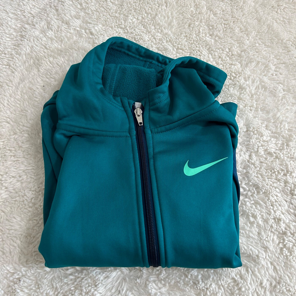 Nike Therma-Fit Fleece Full Zip Boys Sz 7 Sports Preppy School Athleisure Casual - Picture 1 of 7